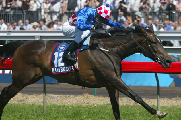 MAKYBE DIVA winning the Melbourne Cup.