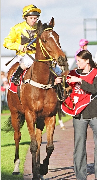 Patrick Carbery on Northerly parading before the Emirates Airline - Underwood on Underwood Stakes Day 2004 Racing and Sports