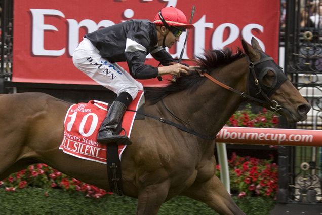 All Silent winning the Emirates Stakes