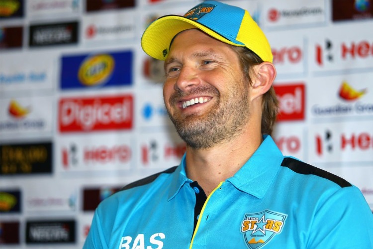SHANE WATSON captain of the Saint Lucia Stars during the pre-match press conference held at the Hilton Hotel in Bridgetown, Barbados.