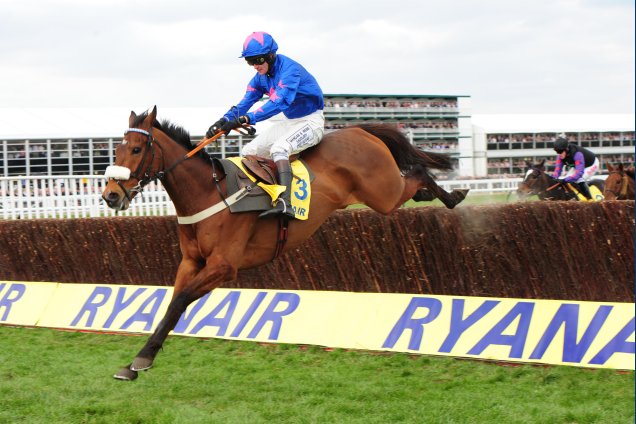 Cue Card winning the Ryanair Chase (Registered As The Festival Trophy Chase) (Grade 1)