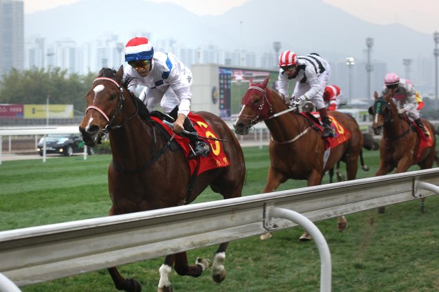 Amber Sky winning the HKG1 Kent & Curwen Centenary Sprint Cup.