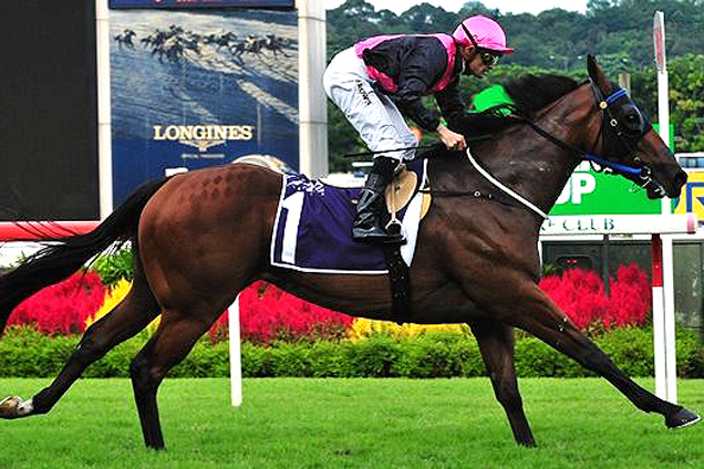 Emperor Max (Corey Brown) scores his sixth Singapore win and first at Group level.