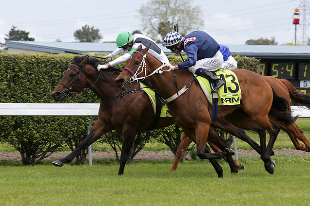 Kelly O'reilly winning the Nrm/Auck. T'bred Breeders Stks