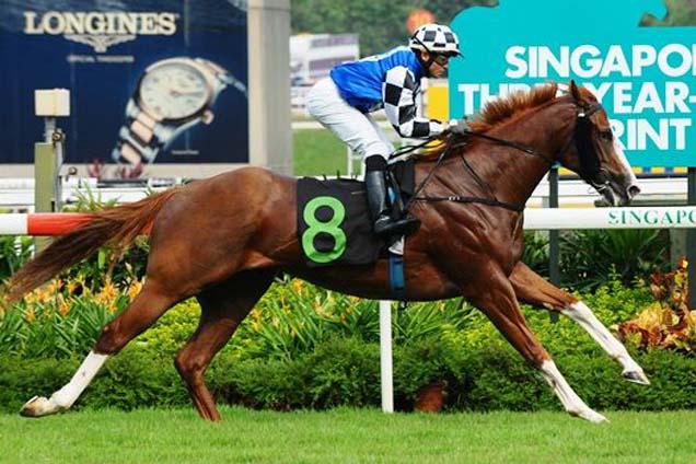 Picture-perfect: Let Go Lenni (Manoel Nunes) stretches to the winning post an easy winner.