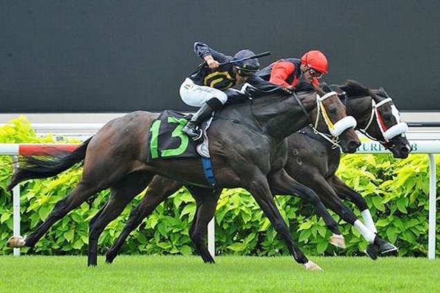 Nooresh Juglall strikes at his very first Singapore ride, Kranji debutant Majestic Moments on June 15, 2014