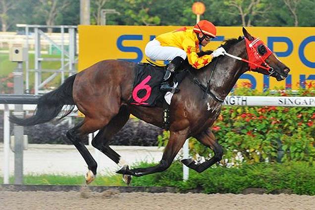 Reach For The Sun (Manoel Nunes) in imperious form at his debut win in June.