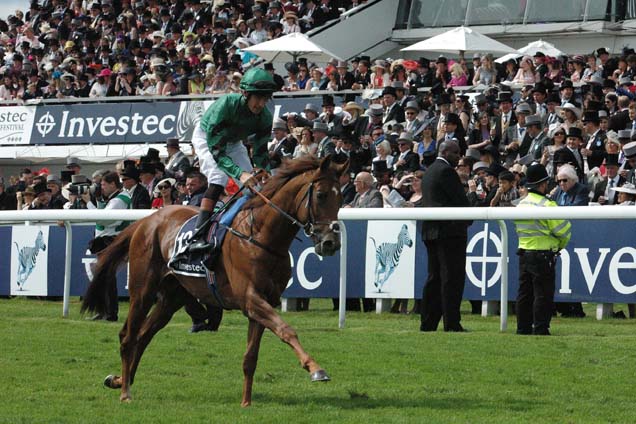 Romsdal running in the Investec Derby (Group 1)