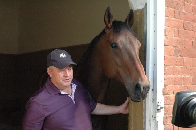 Shea Shea parading with Mike De Kock on 12 Jun, 2014