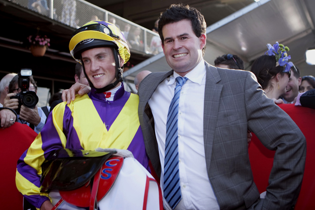 Henry Dwyer and Chad Schofield after winning the Queensland Derby