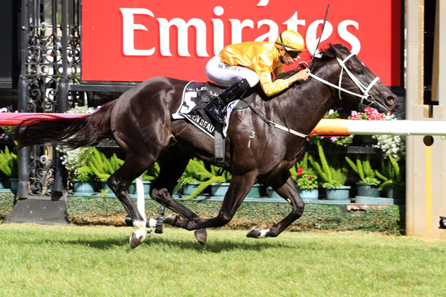Brazen Beau winning the Lexus Newmarket Hcp Brazen Beau winning the Lexus Newmarket Hcp
