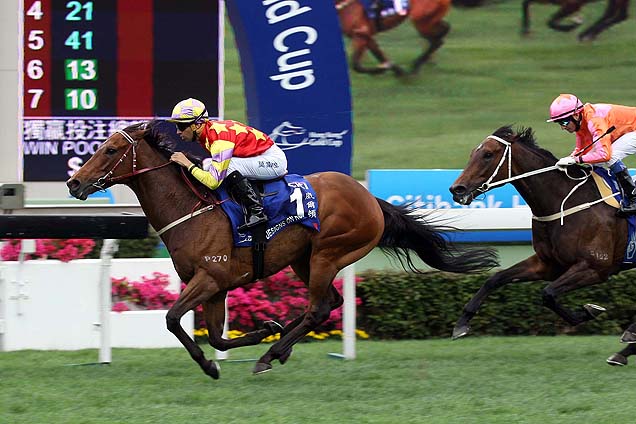 Designs On Rome winning the THE CITIBANK HONG KONG GOLD CUP.