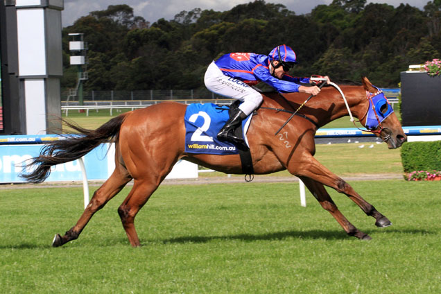 Mahuta winning the Sandown Guineas