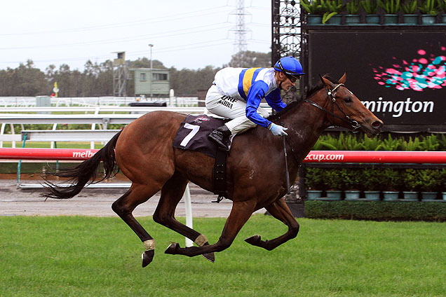 My Poppette winning the Phillip Schuler Anzac Day Stks