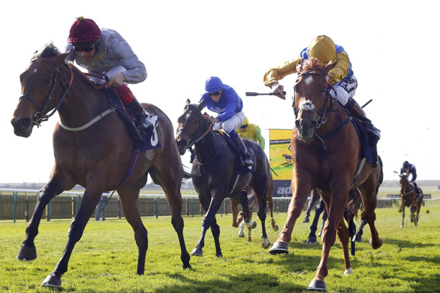 Osaila winning the Lanwades Stud Nell Gwyn Stakes (Fillies' Group 3)