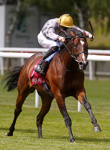 Shalaa winning the Arqana July Stakes (Group 2)