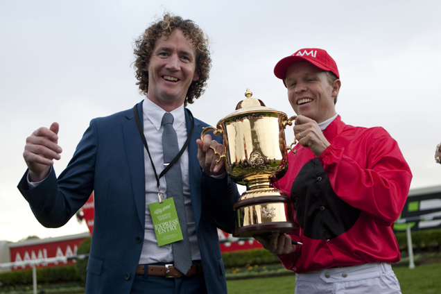 Ciaron Maher with the Stradbroke trophy