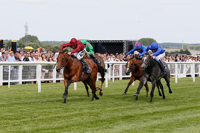 Strath Burn winning the Al Basti Equiworld Hackwood Stakes (Group 3)