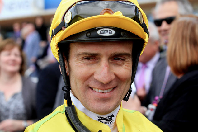 Champion jockey VLAD DURIC sticks aboard Miracle on Sunday