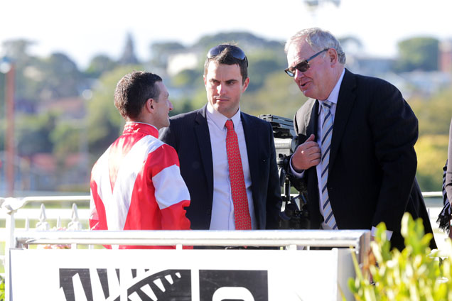 Andrew Forsman (centre) is flanked by Murray Baker (right) and Opie Bosson (left)