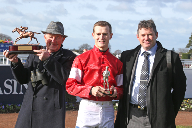 HIGH FORTY- Brian (left) and Shane Anderton flank Michael Mitchell