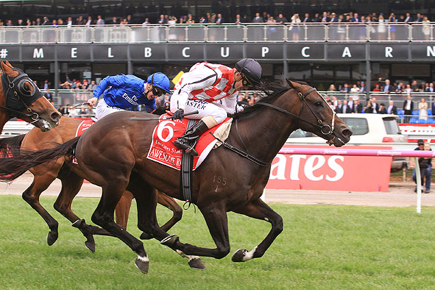 Awesome Rock winning the Emirates Stakes