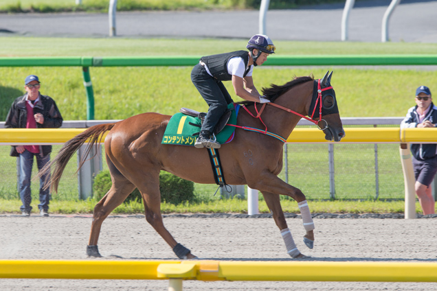 Contentment exercises on the dirt track.