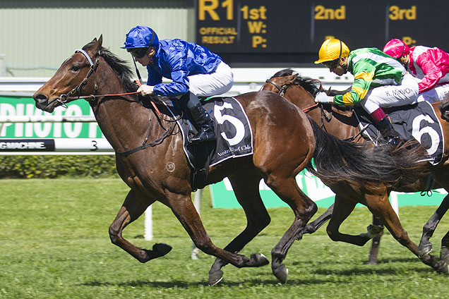 Jorda winning the Keeneland Gimcrack Stakes