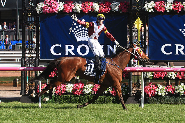 Lasqueti Spirit winning the Crown Oaks