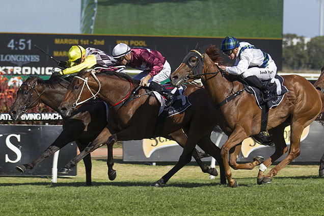 Madotti (centre) wins at Rosehill