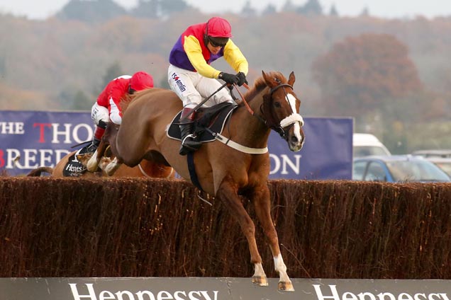 Native River winning the Hennessy Gold Cup Chase (Grade 3 Handicap)
