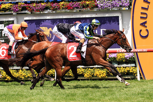 Risque winning the Kevin Hayes Stakes