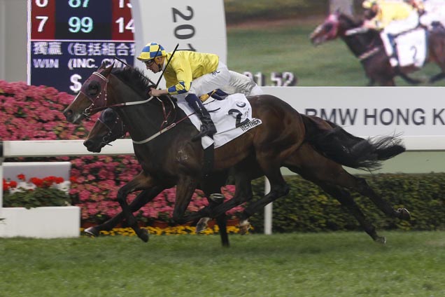 Hugh Bowman won the BMW Hong Kong Derby on Moore’s Werther.