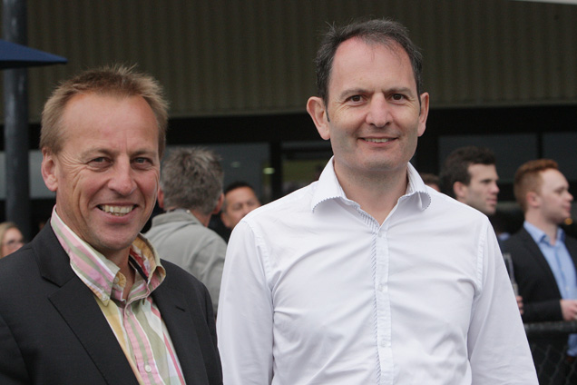 Prominent owner Lib Petagna (right) with his racing manager Bruce Perry