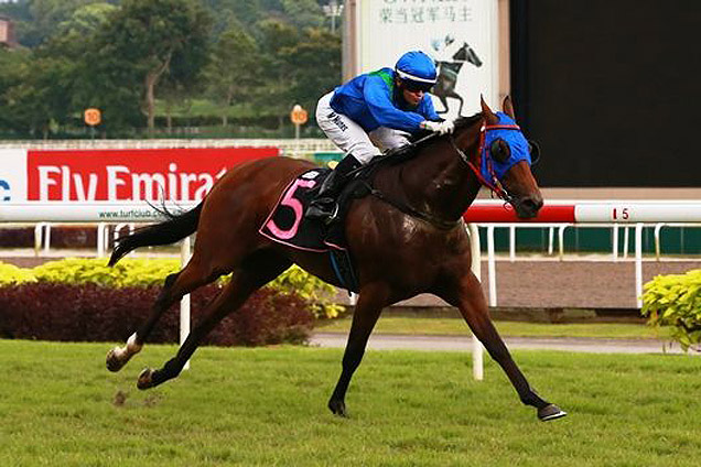 Keep Spinning winning the JAPAN RACING ASSOCIATION TROPHY KRANJI STAKES C