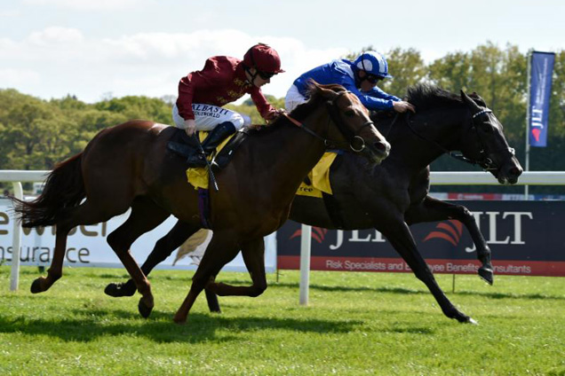 Muntahaa winning the Dubai Duty Free Finest Surprise Stakes (Group 3) (Registered As The John Porter Stakes)