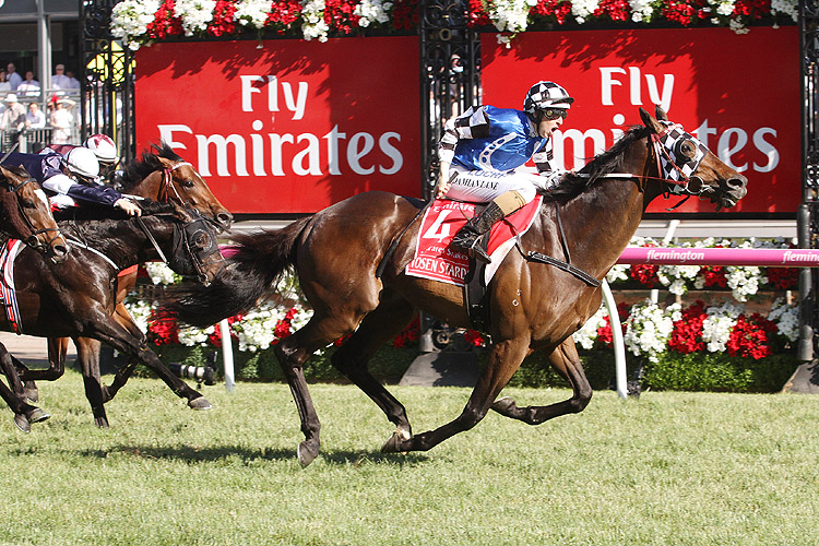 Tosen Stardom winning the Emirates Stakes