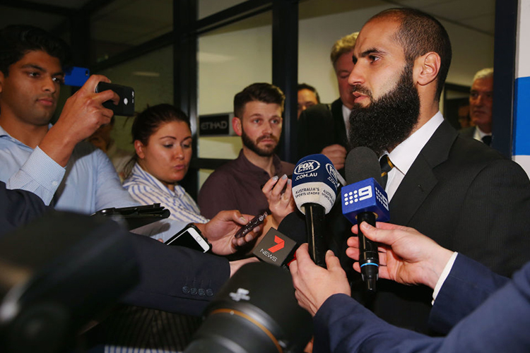 BACHAR HOULI of the Richmond Tigers speaks to media at AFL House in Melbourne, Australia.