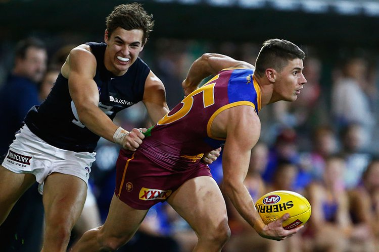 DAYNE ZORKO of the lions in action during the AFL match between the Brisbane Lions and the Carlton Blues at The Gabba in Brisbane, Australia.