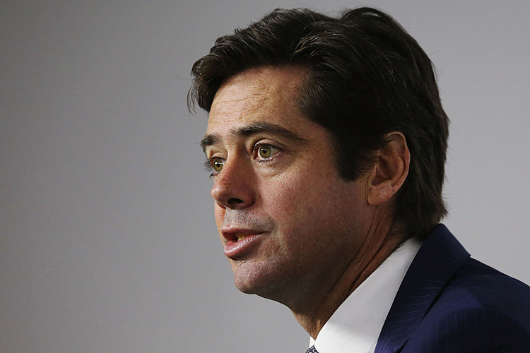 AFL CEO GILLON MCLACHLAN speaks to media in Melbourne, Australia. AFL CEO GILLON MCLACHLAN speaks to media in Melbourne, Australia.