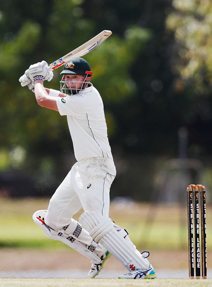 MATTHEW RENSHAW of Australia bats during the Australian Test cricket inter-squad match at Marrara Cricket Ground in Darwin, Australia.