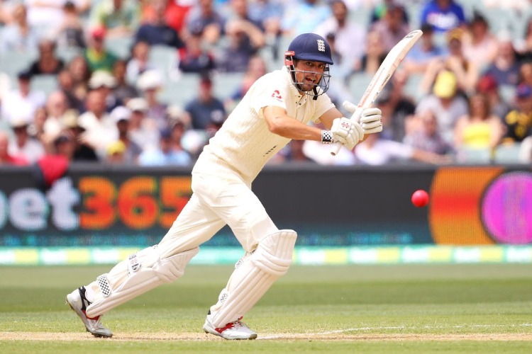 ALASTAIR COOK of England bats during the Second Test match of the 2017/18 Ashes Series at Adelaide Oval in Australia.