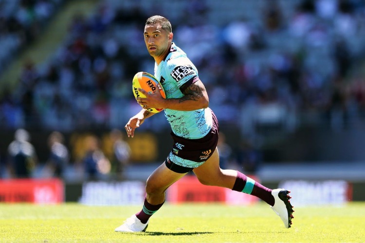 BENJI MARSHALL of the Broncos runs the ball during the 2017 Auckland Nines match at Eden Park in Auckland, New Zealand.