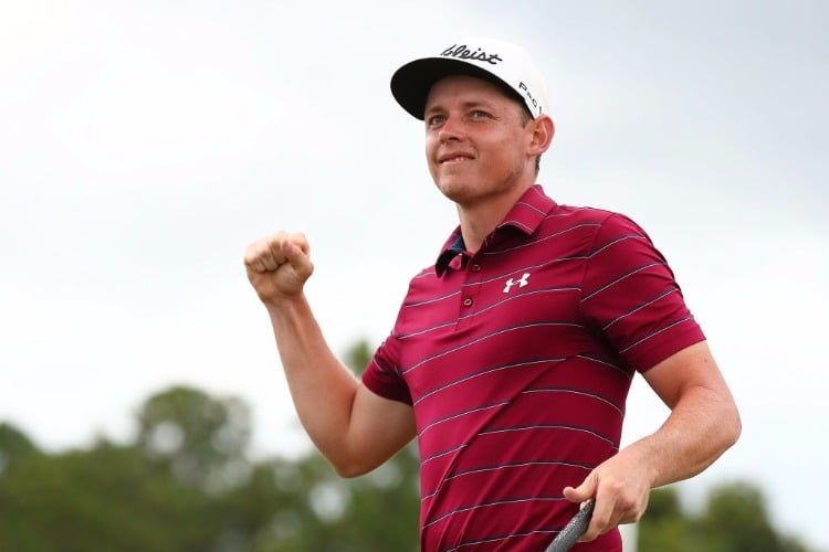 CAMERON SMITH celebrates winning Australian PGA Championship at Royal Pines Resort in Gold Coast, Australia.