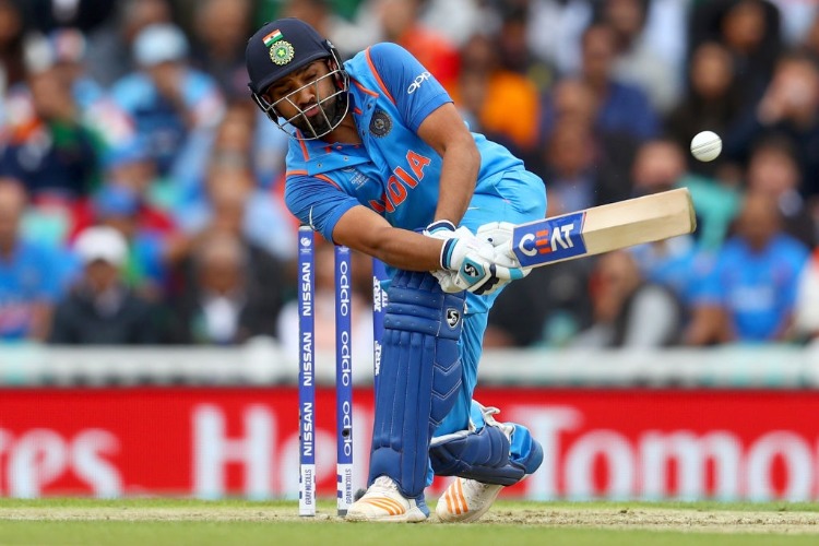ROHIT SHARMA of India in action during the ICC Champions trophy cricket match at The Oval in London.