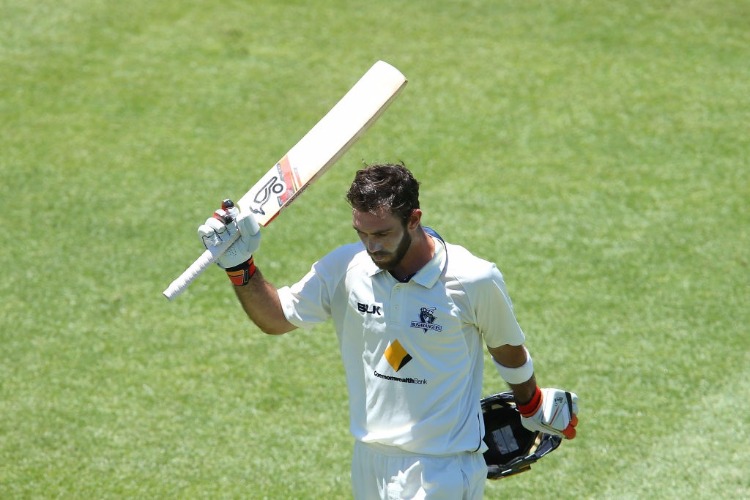 GLENN MAXWELL of Victoria acknowledges the crowd during a Sheffield Shield match in Sydney, Australia.