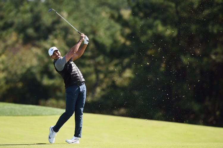 JASON DAY of Australia plays in the second round of the CJ Cup at Nine Bridges in Jeju, South Korea.