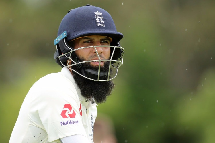 MOEEN ALI of England looks on during the tour match between the Cricket Australia CA XI and England at Richardson Park in Perth, Australia.