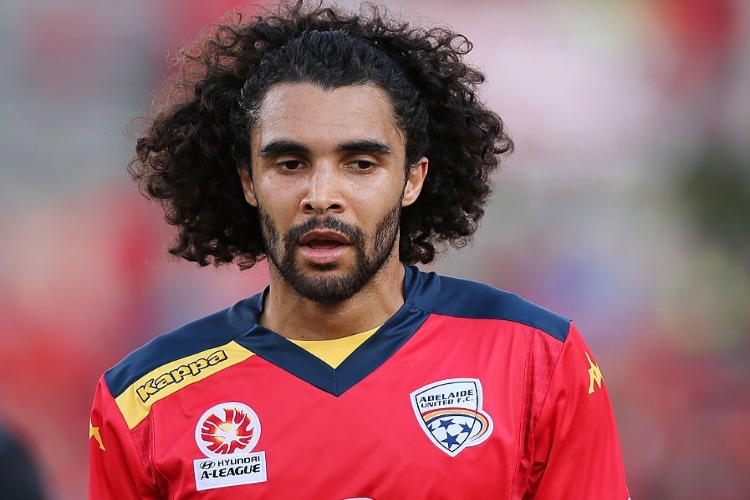 OSAMA MALIK of Adelaide United looks on during an A-League match at Coopers Stadium in Adelaide, Australia.