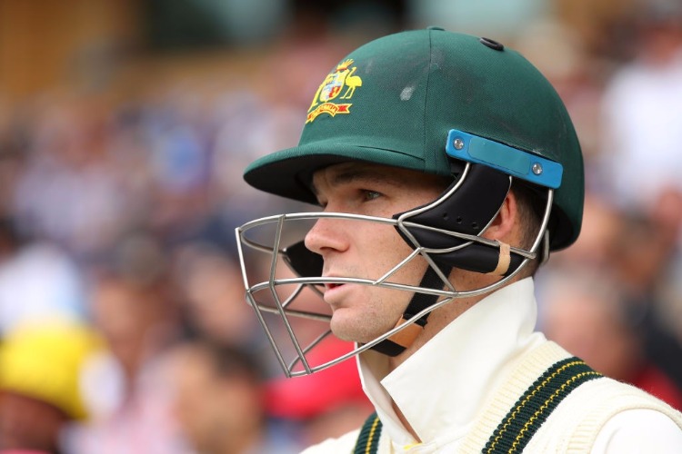 PETER HANDSCOMB of Australia looks on during an Ashes test match at Adelaide Oval in Adelaide, Australia.